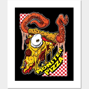 Monster Pizza Cyclops with tentacles Posters and Art